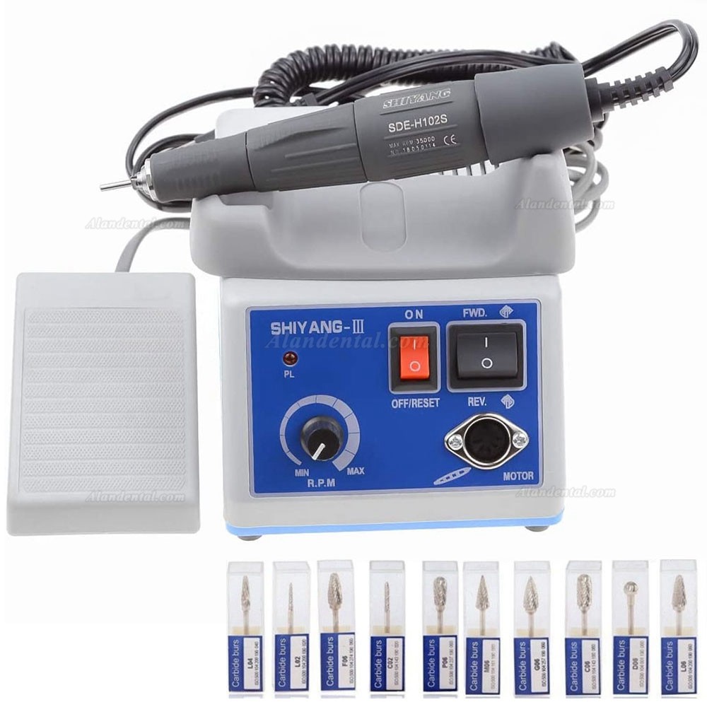 Micromoteur Dentaire électrique SHIYANG-N3 + Pièce à Main 35 000 Tr/min - Pour Laboratoire - Neuf