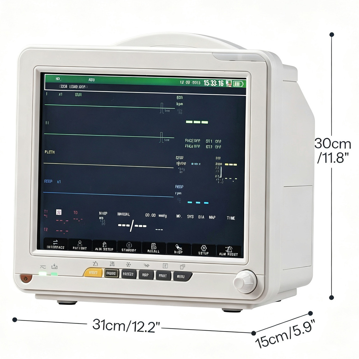 SINNOR SNP9000L-D 8'' Patient Monitor 6 Parameters (ECG NIBP RESP TEMP SPO2 PR)