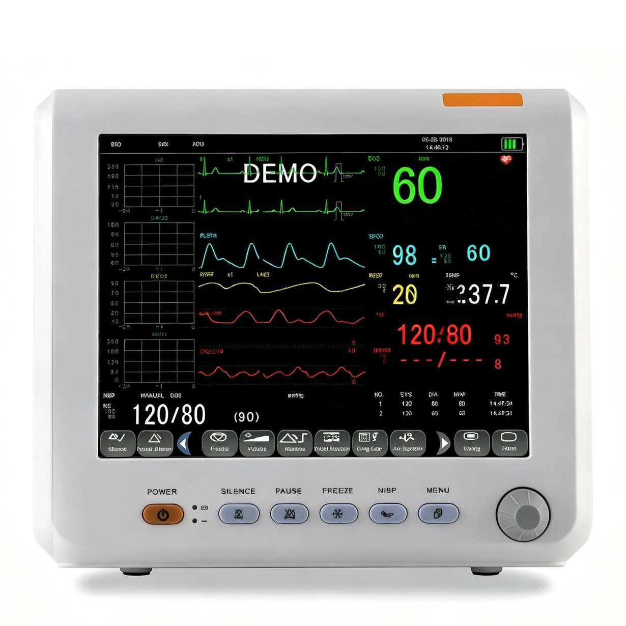 SINNOR SNP9000L-D 8'' Patient Monitor 6 Parameters (ECG NIBP RESP TEMP SPO2 PR)