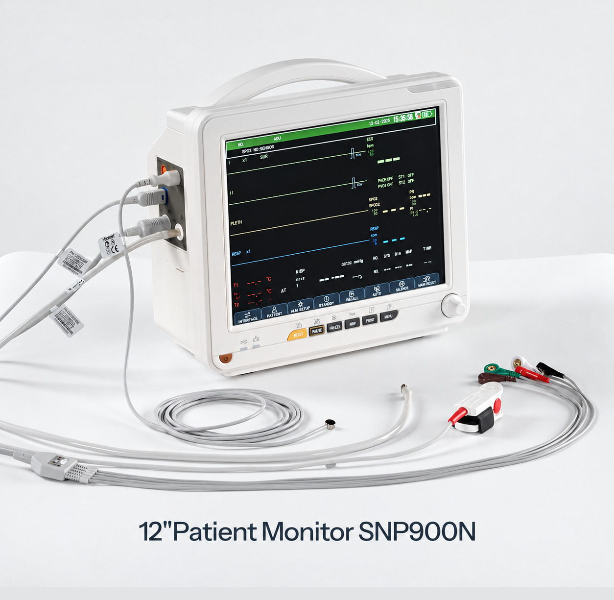 SINNOR SNP9000N 12'' Patient Monitor 6 Parameters (ECG, RESP, TEMP, NIBP, SPO2, PR)