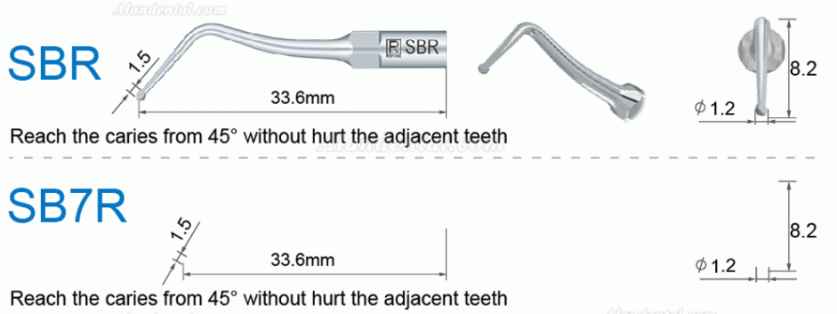 5Pcs Refine® Ultrasonic Caries Removing Tips SB1 SB2 SB3 SB4 SB5 SBR SBL Fit EMS Woodpecker Scaler Handpiece