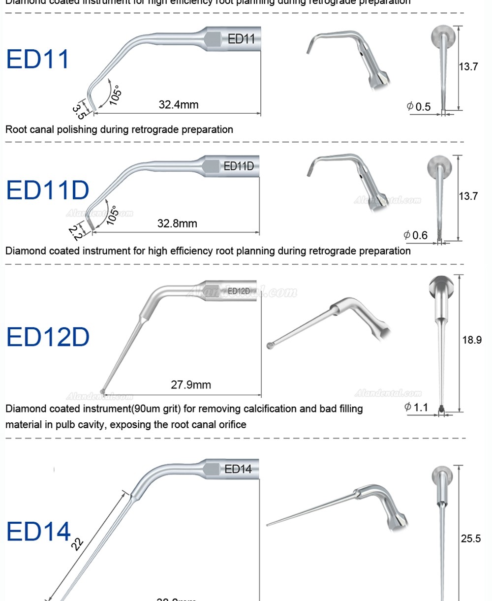 10Pcs Refine® Ultrasonic Root Canal Tips ED1 ED2 ED3 ED4 ED5 ED6 ED7 ED8 ED9 ED10 ED11 ED14 ED15 Fit SATELEC NSK DTE GNATUS