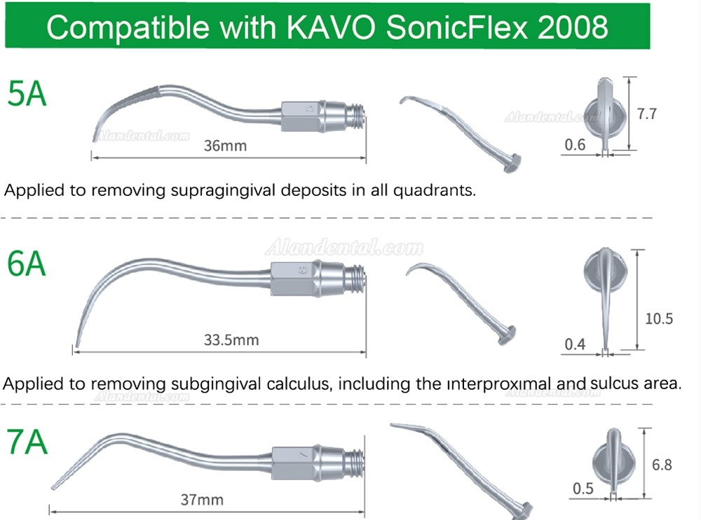 10Pcs Refine® Dental Air Scaler Tips 5A 6A 7A For Kavo SONICflex Scaler Handpiece