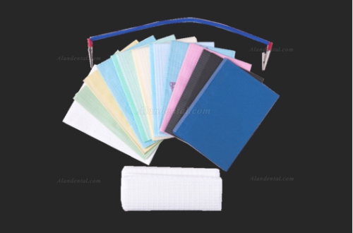 500 PCS Avalon Papers 1053 Dental Bib Polyback Towel+2 Ply Tissue+ Poly 13"x18"