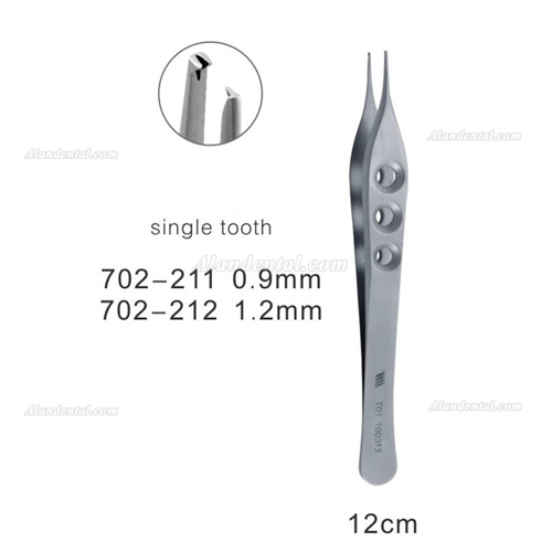 Dental Tweezers Single Tooth 12cm 0.9mm/1.9mm Forceps
