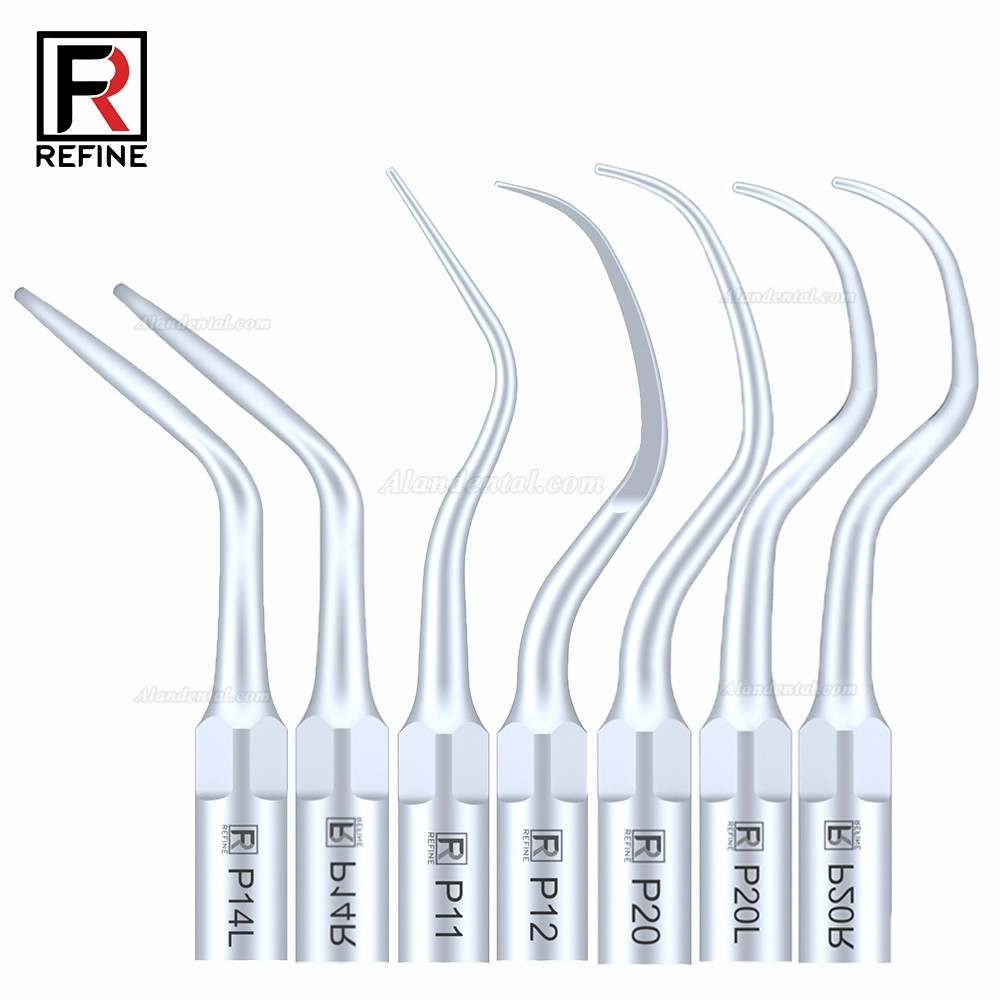 5Pcs Refine® Dental Ultrasonic Tips P2L P2R P2LD P2RD P5 P6 P7 P8 P10 P11 P12 P14L Fit For EMS Woodpecker Scaler Handpiece