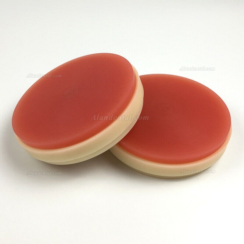 5Pcs Dental PMMA Blocks Disk OD98*25mm Lab Two-color A2+Pink PMMA Material