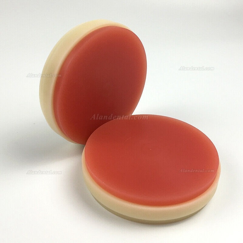 5Pcs Dental PMMA Blocks Disk OD98*25mm Lab Two-color A2+Pink PMMA Material