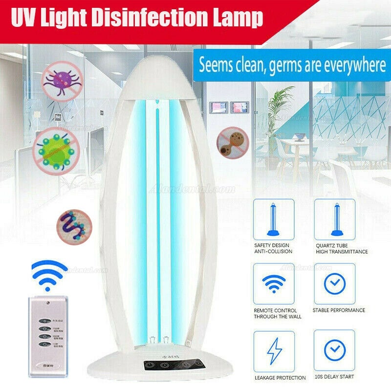 UV Light Ozone Sterilization Ultraviolet Germicidal Lamp with Three-Step Timing Remote for Home