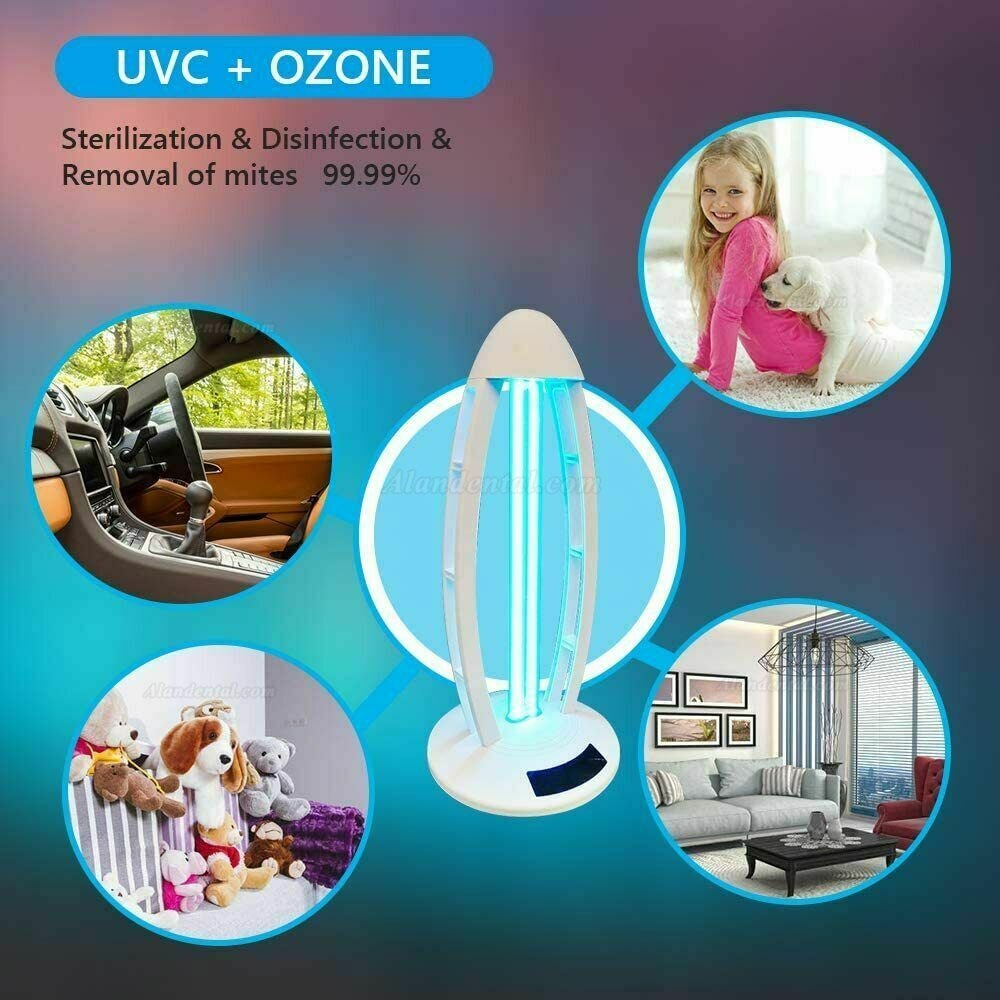 UV Light Ozone Sterilization Ultraviolet Germicidal Lamp with Three-Step Timing Remote for Home