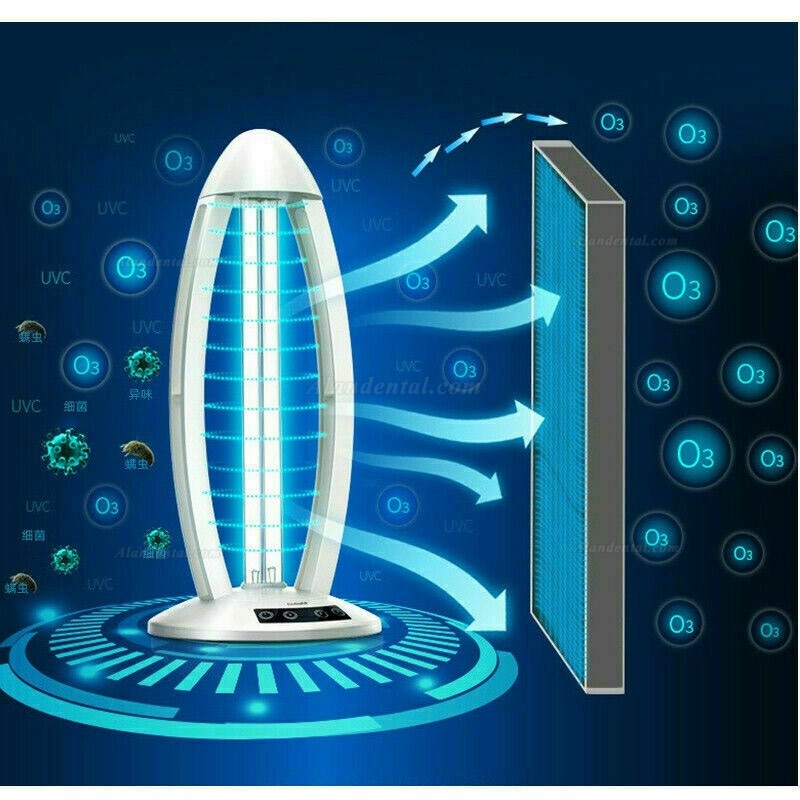 UV Light Ozone Sterilization Ultraviolet Germicidal Lamp with Three-Step Timing Remote for Home