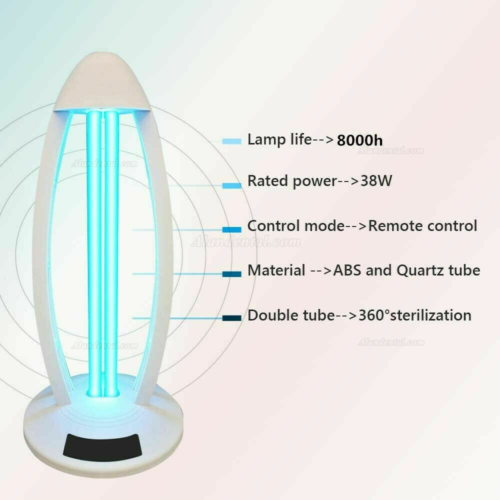 UV Light Ozone Sterilization Ultraviolet Germicidal Lamp with Three-Step Timing Remote for Home