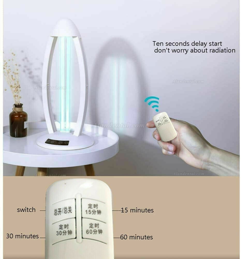 UV Light Ozone Sterilization Ultraviolet Germicidal Lamp with Three-Step Timing Remote for Home