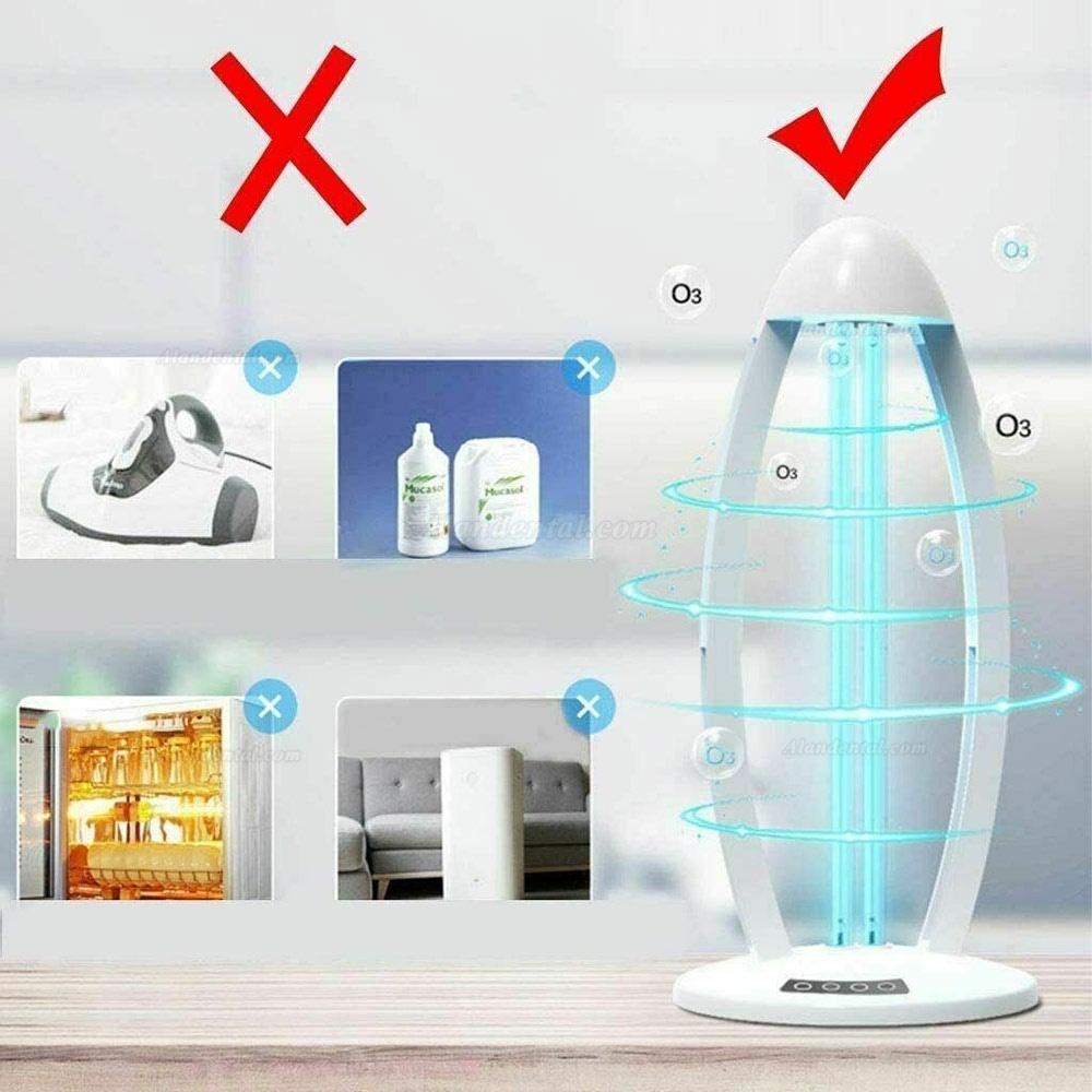 UV Light Ozone Sterilization Ultraviolet Germicidal Lamp with Three-Step Timing Remote for Home