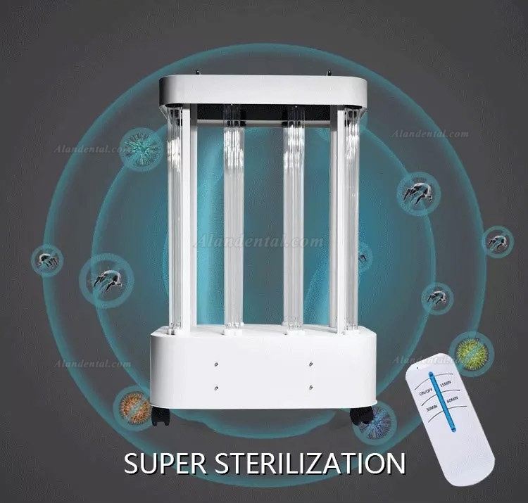1000-1500W UVc Ozone Sterilizer Germicidal Lamp Professional UVC Light Sterilization Trolley