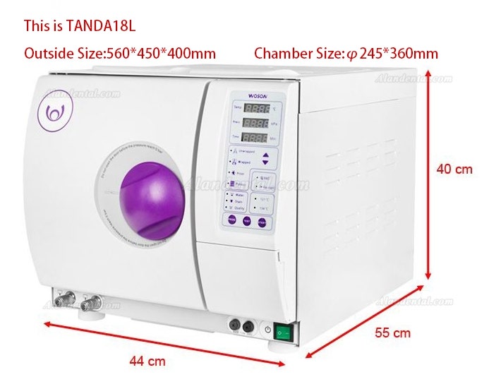 WOSON® TANDA 18/23L Autoclave Sterilizer Class B