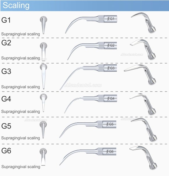 5Pcs Woodpecker G1 Dental Ultrasonic Scaler Scaling Tips UDS EMS Compatible