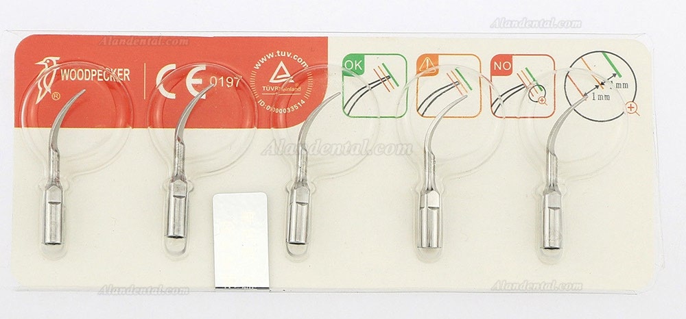 5Pcs/pack Woodpecker Dental Ultrasonic Scaler Scaling Periodontics Tips EMS Compatible P1