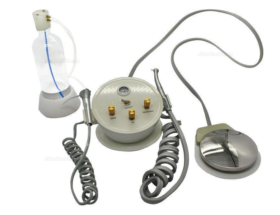 Portable Dental Turbine Unit with 3-Way Syringe+ Foot Switch