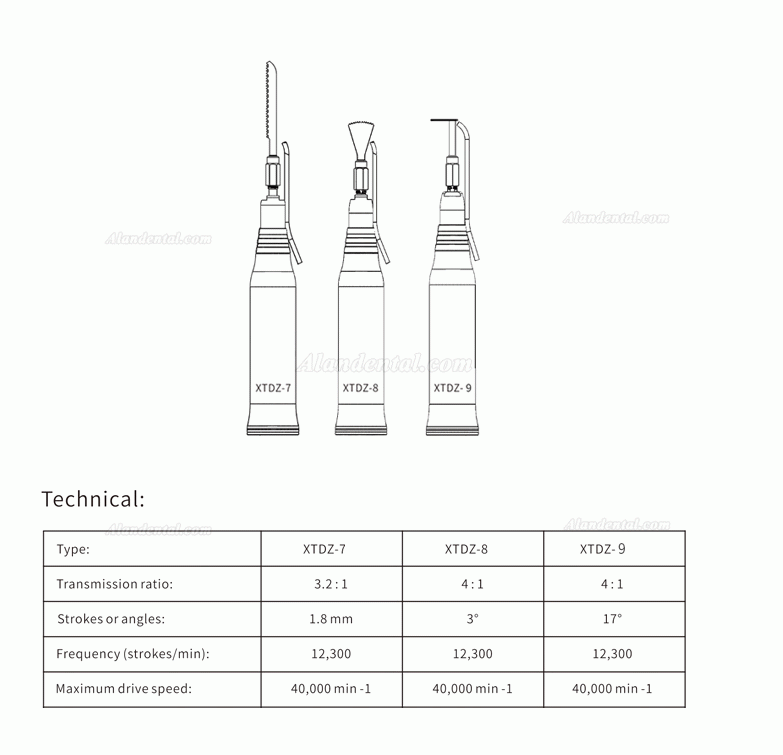 Dental Implant Surgical Straight Saw Handpiece Bone cutting Reciprocating Motion Saw Blades Handpiece