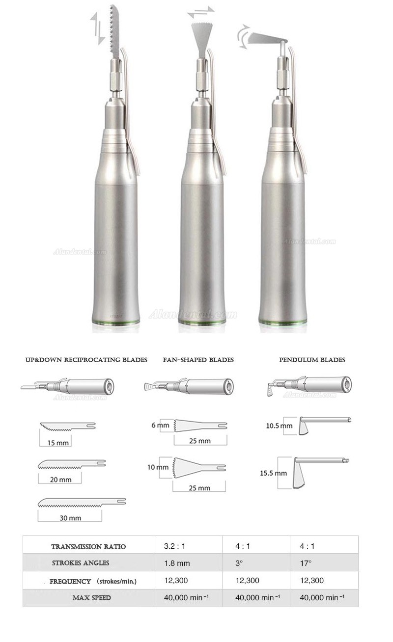 Dental Implant Surgical Straight Saw Handpiece Bone cutting Reciprocating Motion Saw Blades Handpiece