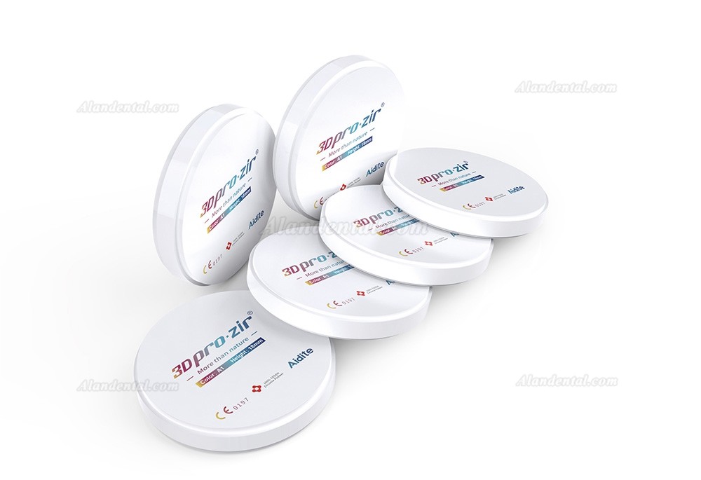 Aidite® 95/98mm A1-D4 Dental Multilayer PreShade Zirconia Blocks Denture Material For Aesthetic Restoration