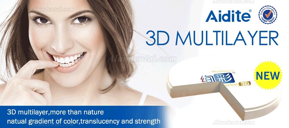 Aidite® 95/98mm A1-D4 Dental Multilayer PreShade Zirconia Blocks Denture Material For Aesthetic Restoration