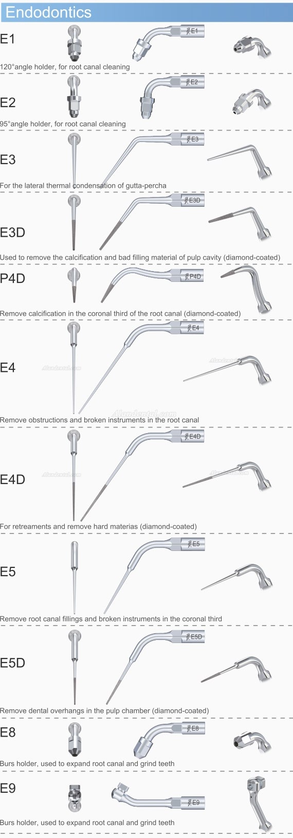 CE Proved Dental Ultrasonic Scaler Endodontics Tip E1 Fit Woodpecker EMS