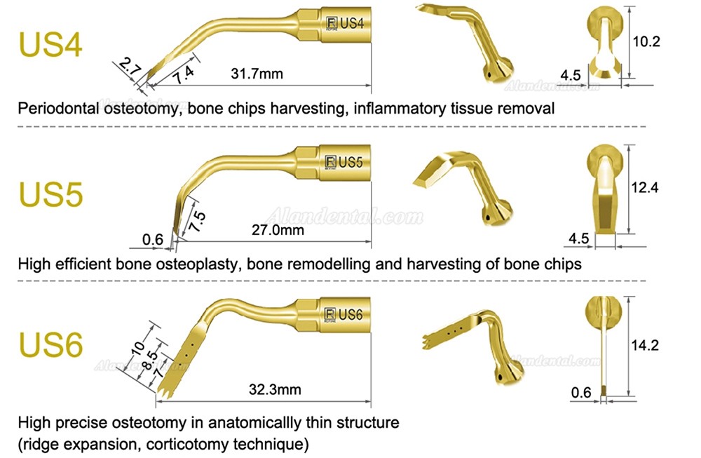 1Pcs Piezosurgery Osteotomy Bone Cutting Dental Surgery Tips US1 US1L US1R US2 US3 US4 US5 US6 US7 US11 US12 Fit Mectron